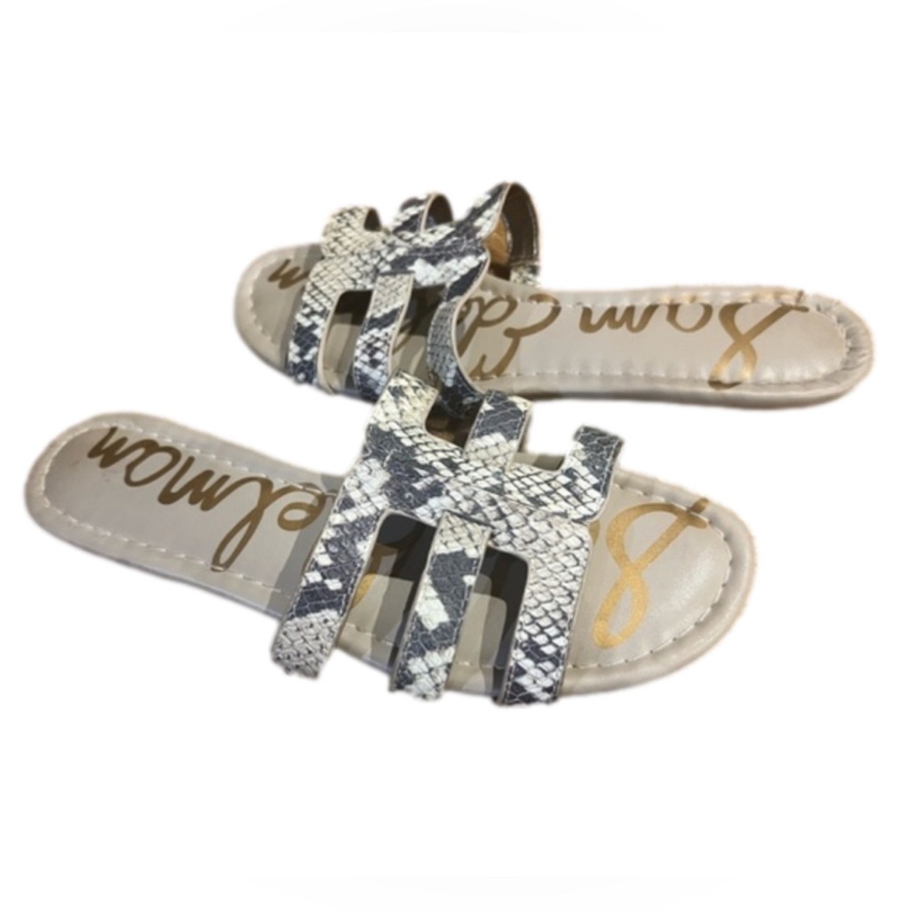 SAM Edelman Snake Slide Sandals Slip On Baja Leather Size 6